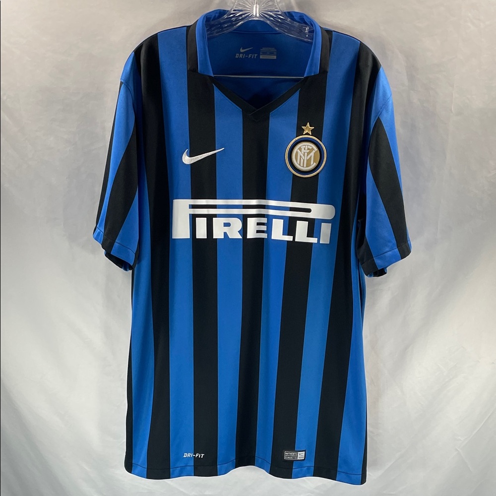 Nike Inter Milan Blue and Black Striped Jersey